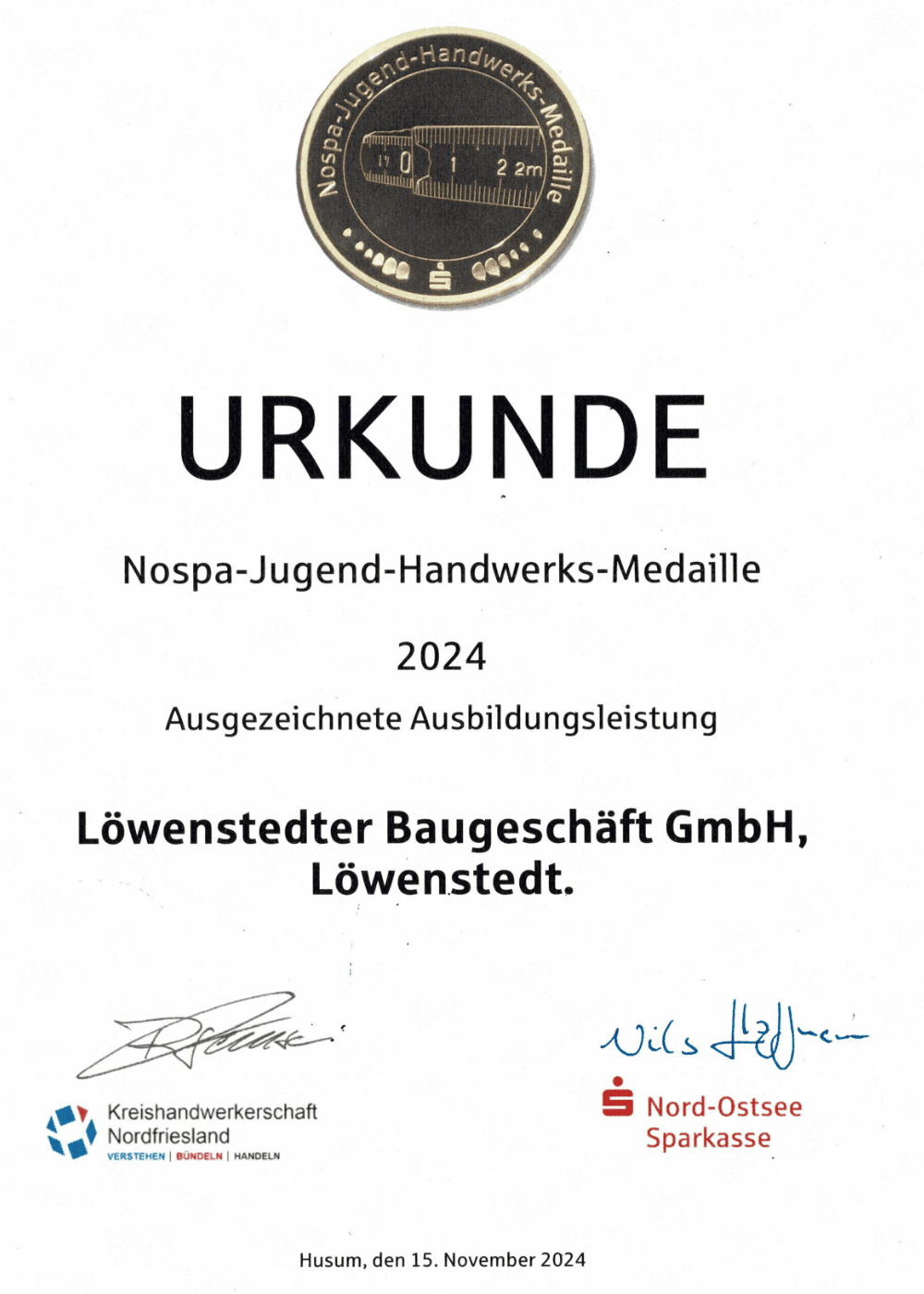 Auszeichnung NOSPA Medaille 2024